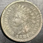 1884 Indian Head Cent Penny  FREE SHIPPING