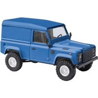 Busch 54350 H0 Land Rover Defender 90 Kastenwagen, Blau H0 + Neu