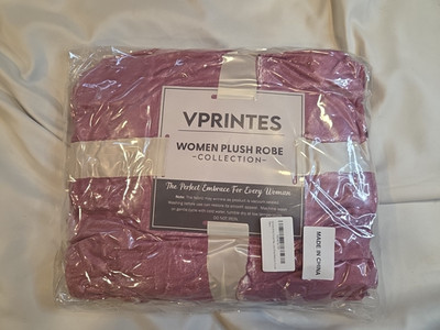 VPRINTES Purple Plush Robe New