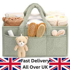 Image of Baby Nappy Caddy Organiser New Born Baby Essentials For New Mum Changing Basket