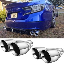 For 10th Gen Honda Accord 2.0T 2.5" In 3.5" Out Dual Exhaust Tips Double Wall