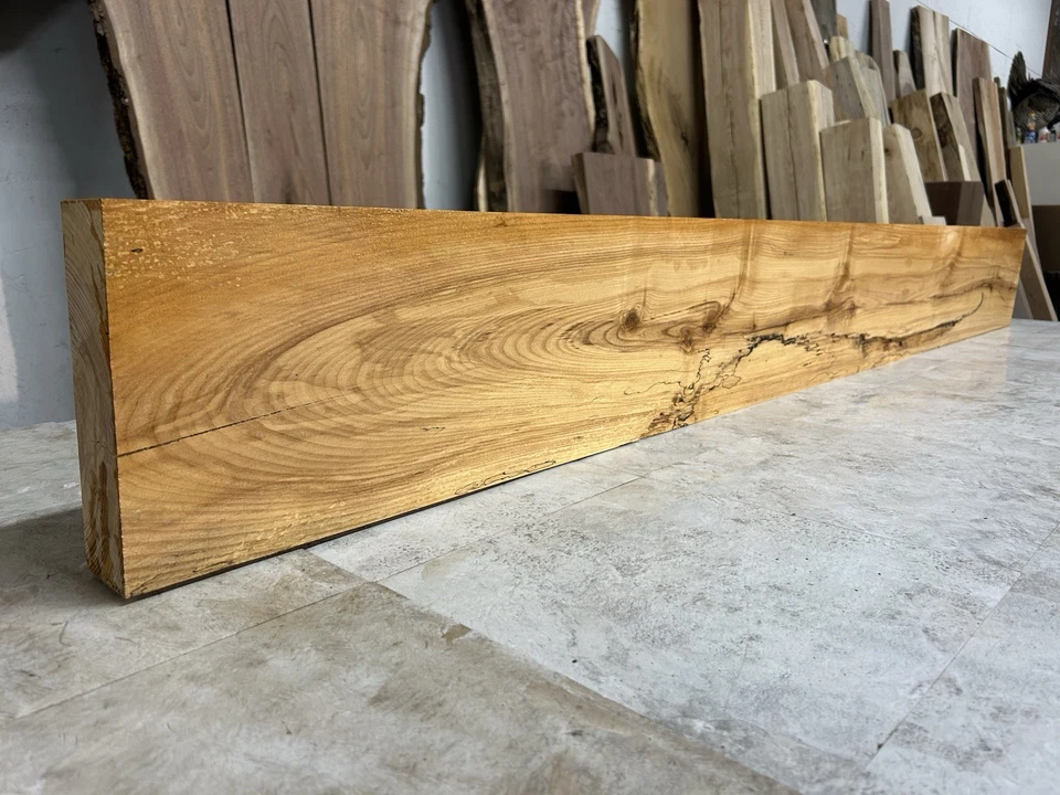 Manto de madera de fresno rústico/figura/dividido/manto de ceniza seca al horno/estante/súper rústico Foto 2 de 4