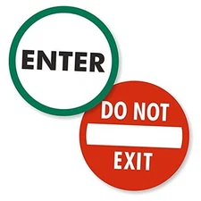  “Enter - Do not Exit” Two-Sided Glass Door Decal | 6" Circular Polyester 