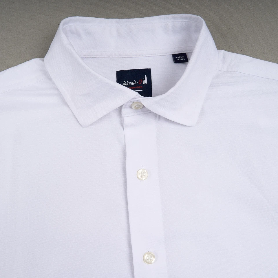 JOHNNIE-O Travis Shirt Mens Small White Long Sleeve Button Stretch - Image 2 of 4