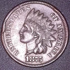 1875 NDIAN HEAD CENT 1C ,  FULL LIBERTY , BEADS XF/AU