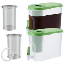 2 Pcs Cold Brew Maker, 1 Gallon Plastic Beverage Dispenser for Parties and 2 ...