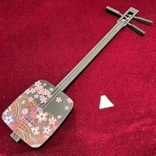 Sangenshi Kikuoka Shamisen Kojami Sansen Samisen Sakura Flower Japanese cypress