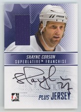 2008-09 In The Game Superlative Franchise Auto Plus Jersey Shayne Corson Auto