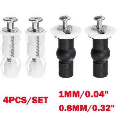4Pcs 1mm 0.8mm Toilet Seat Hinge Fixings, Plastic Toilet Seat Screws & Bolts NEW