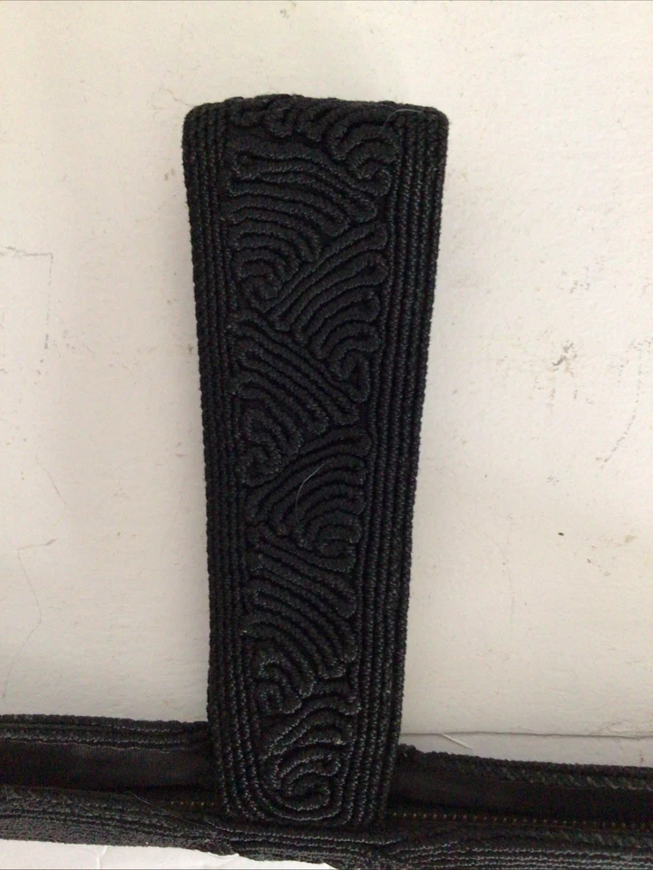 Women’s Purse, Corde Black Wrapped Fabric Coil Swirl, Unique VTG - Image 3 of 4