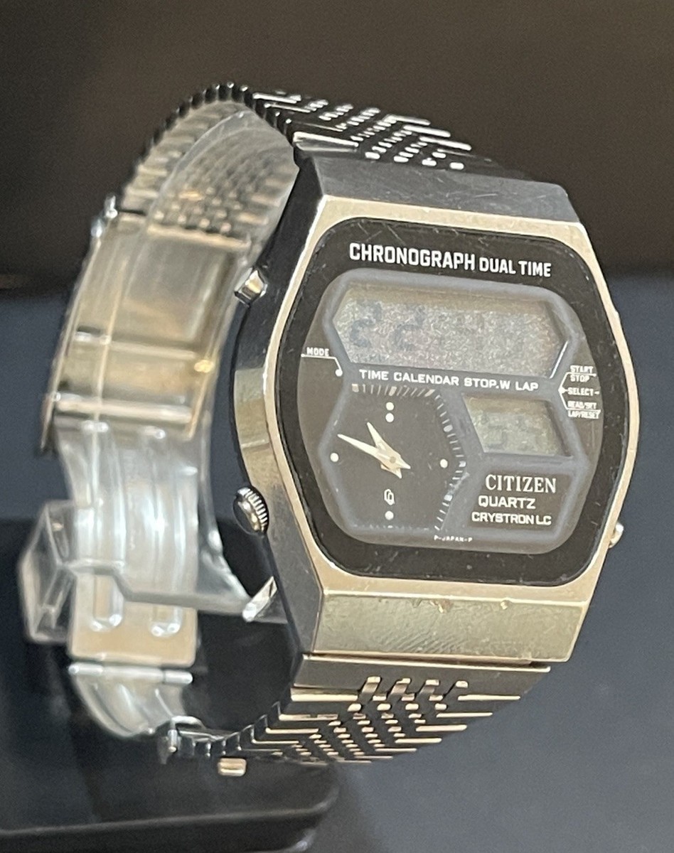 RARE Citizen Crystron LC 4-097416 Men's 1970s Ana-Digi Chronograph