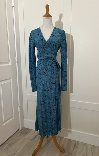 4 468 $ DVF Diane von Furstenberg TILLY CALLOWAY Seide türkis Midi Wickelkleid - Bild 5 von 10