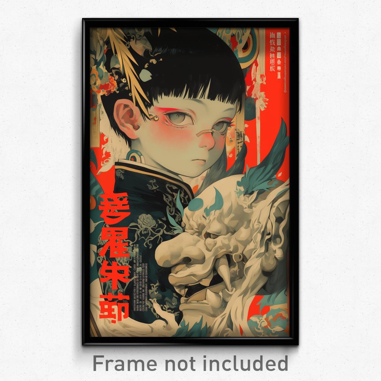 Chinese Movie Poster Art Print - Puzzled Boy in Voluminous Cropped Vest