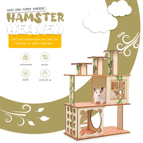 2pcs Guinea Pig Hideout Hamster Castle Hamster Cage Accessories - Picture 5 of 13