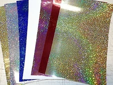 glittering sequins 6 different colors 8 inch x 12 inch x .003 thk (7) sheets