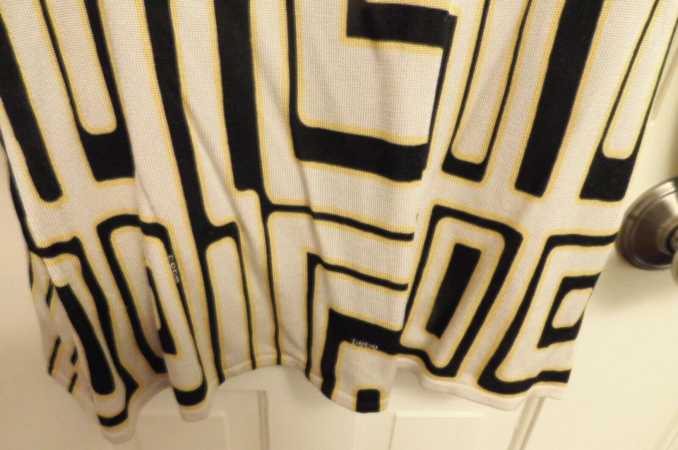 Vestido Suéter Bebe Marfil Amarillo Negro Sedoso Suave Apretado Tejido Mod Retro Talla S Bonito Foto 4 de 4