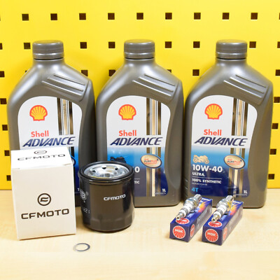 CF-Moto 650 NK TK Set Original Ölfilter Zündkerzen Öl Shell Advance Ultra 10w40