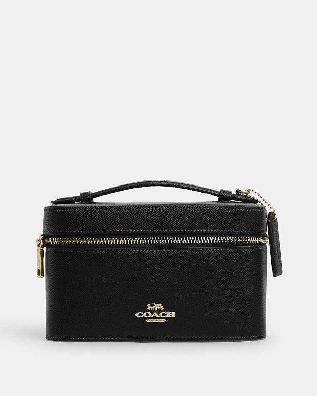 NWT Coach Cosmetic Case In Black Leather CW727 | eBay