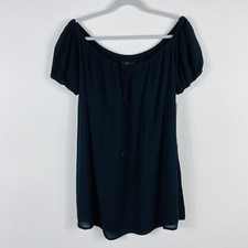 Lulus Dress Small Black Keep It Fresh Off The Shoulder Mini