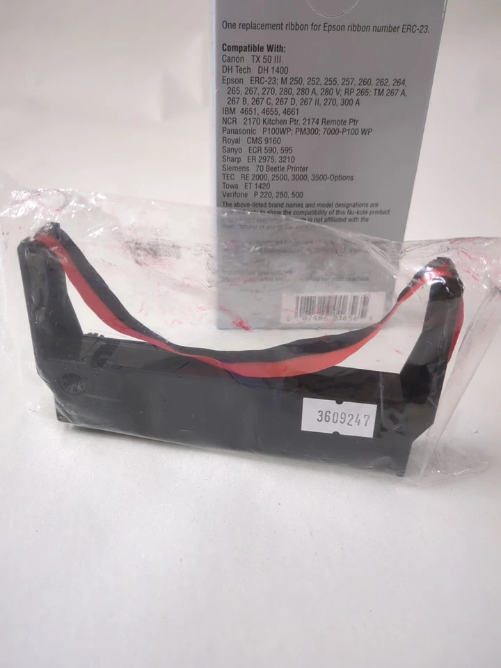 Lot of (2)Nukote BR274 Replacement Ribbon For Epson Number ERC-23 Blk/Red Matrix - Image 3 of 4