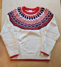 NWT HANNA ANDERSSON YULETIDE HOLIDAY FAIR ISLE SWEATER 130 8 68