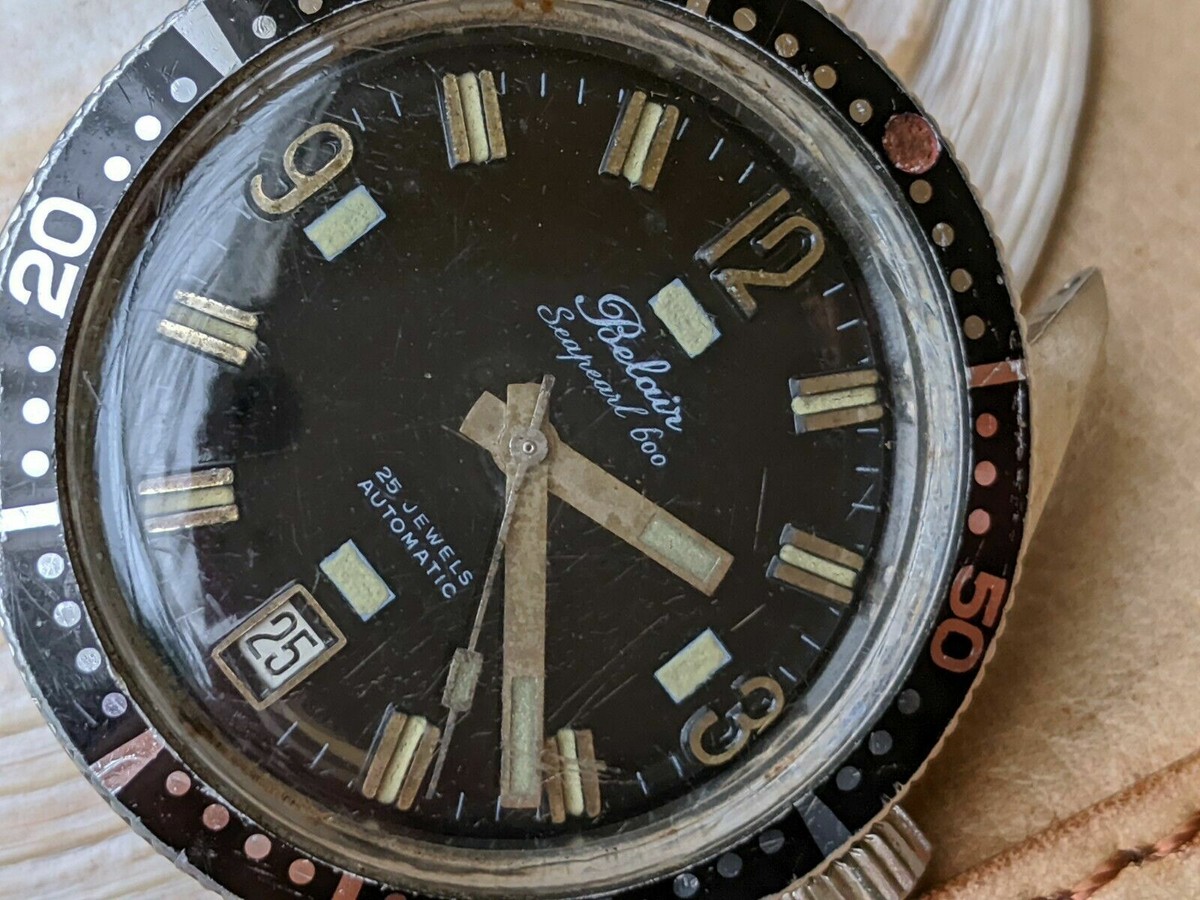 Vintage Women\'s BELAIR Seapearl Quartz Date Watch w/ Spiedel Black Leather Band Belair Women Stainless Steel Band Wristwatches for sale | eBay main image 4