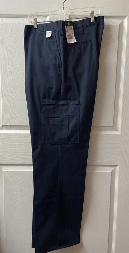 Dickies Occupational Pants Mens 42 X  35 Navy Blue Straight-Fit Cargo Pockets - Image 2 of 4