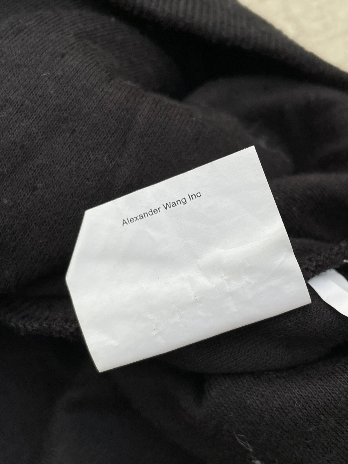 FELPA CON CAPPUCCIO T ALEXANDER WANG CAPE NERO PONCHO CAPPOTTO COTONE Taglia Small