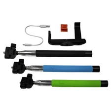 MaximalPower Selfie Stick with Built-In Bluetooth Shutter Button (Multi-Color)