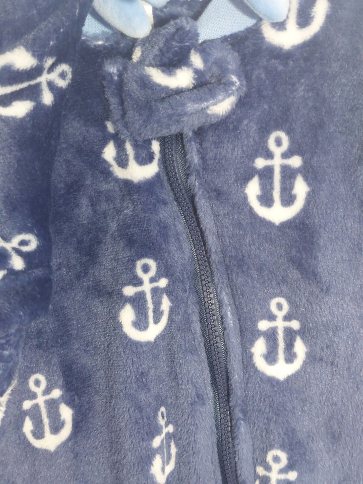 Hudson Baby Footed Pajamas 6 To 9 nautical soft fuzzy with blanket plush NWT sea eBay