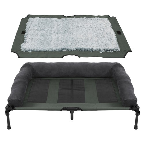 XXL Extra Large Indoor Outdoor Cooling Elevated Dog Bed w/ Plush Mat for Winter - Picture 15 of 26