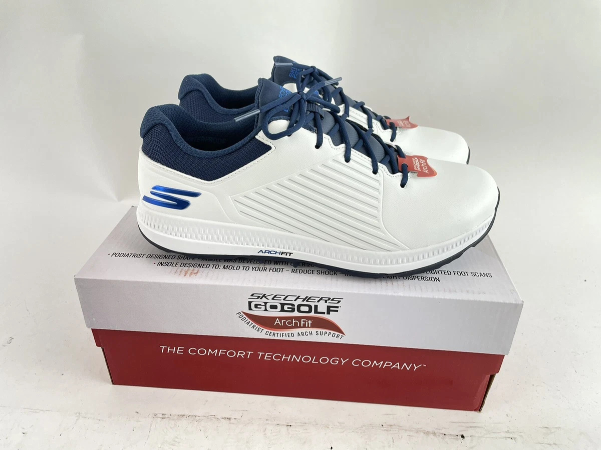 Skechers Elite 5 GF Golf Shoes Arch Fit UK 7 Waterproof White Blue Brand New