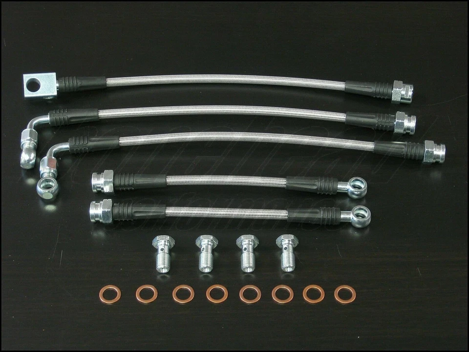 Líneas de freno trenzadas de acero inoxidable Techna-Fit 1998-2002 Chevrolet Camaro Foto 3 de 4