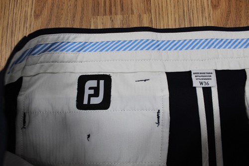 FOOTJOY Mens POLY/SPANDEX GOLF SHORTS NAVY BLUE Sz 36 - Picture 2 of 3