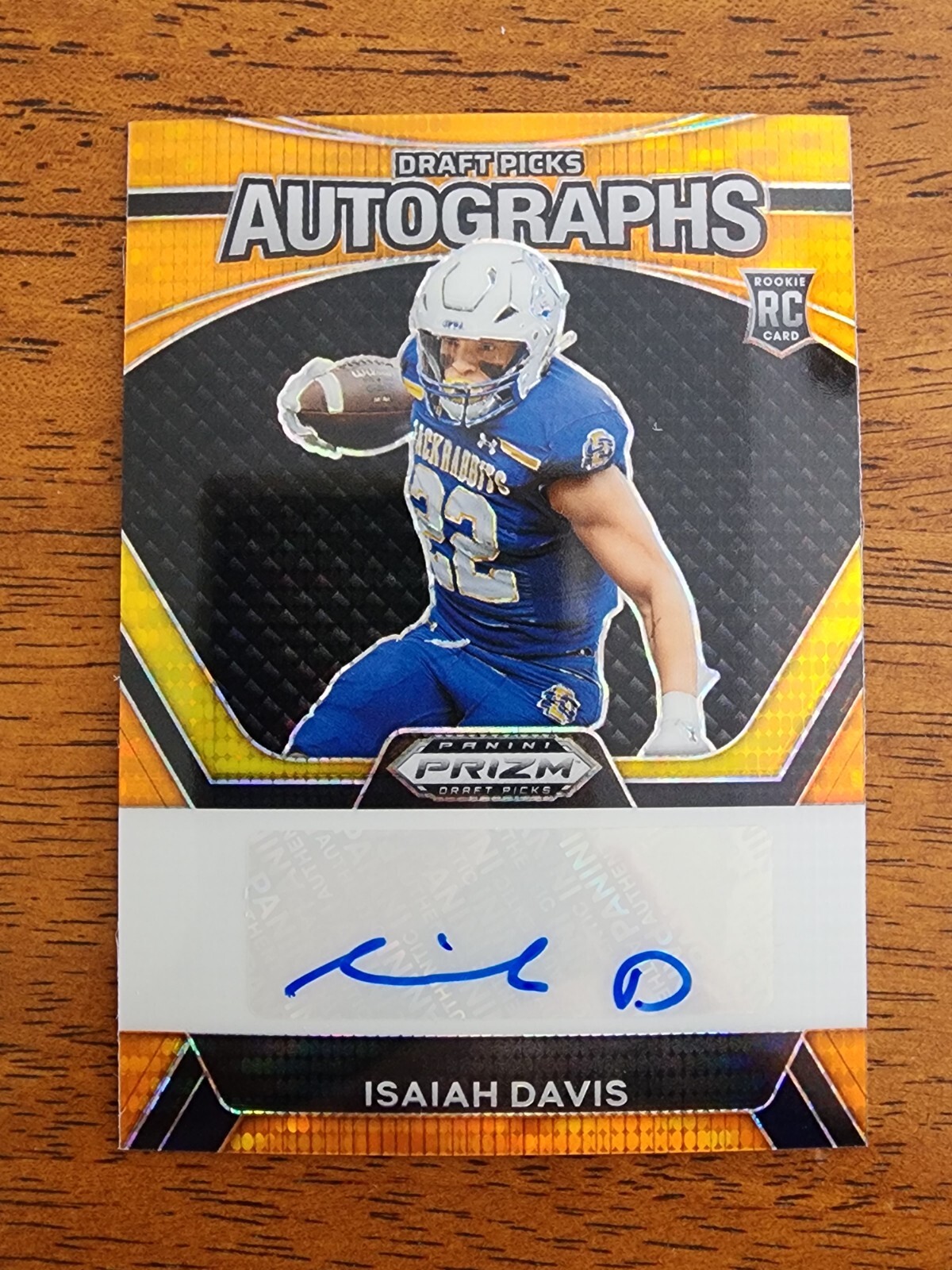 2024 Panini Prizm Draft Picks ISAIAH DAVIS RC Orange Pulsar Prizm AUTO /49