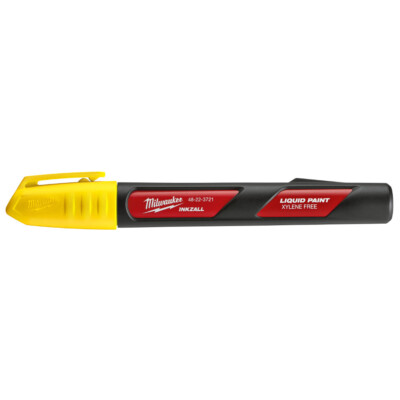 Milwaukee 48-22-3721 INKZALL Yellow Liquid Paint Marker, Acrylic Nib/Xylene free