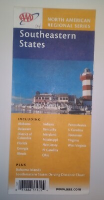 2004 AAA Southeastern States Road Map Travel Edition US Roadmap Regional Series