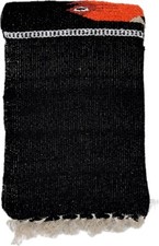 Mexican Yoga Blanket Black Fish Design Serape Tapestry Falsa Throw XL Handmade