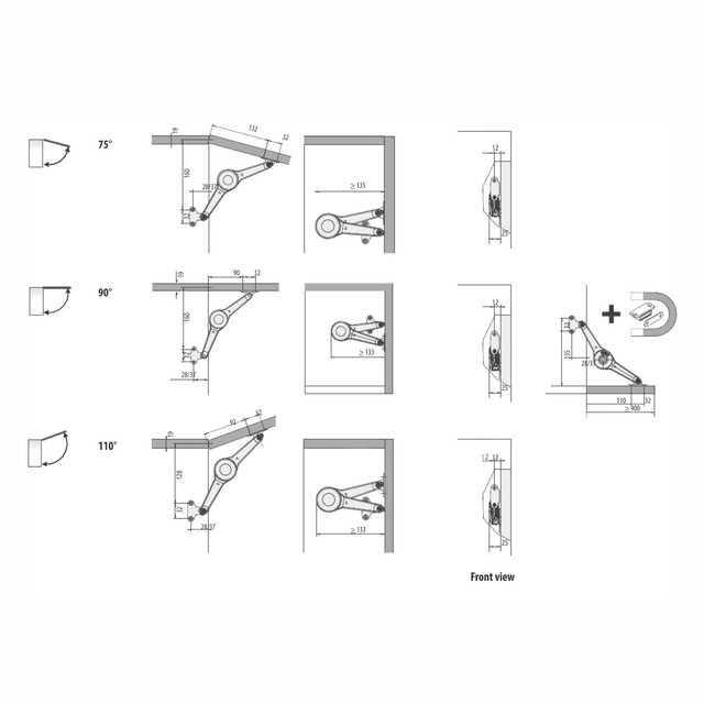 Rok Hardware Duo Flap Lid Support Stay – Soft Close Hinge For Cabinet & Toy Box Doors - View #4
