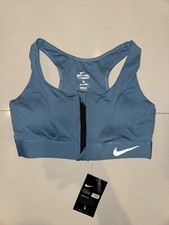NIKE PRO COMBAT DRI-FIT FRONT ZIP SPORTS BRA WOMENS SIZE L