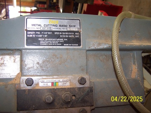 Enco 7" X 12" Retangular Metal Bandsaw Horizontal & Vertical W/ Coolant Pump - Picture 5 of 5