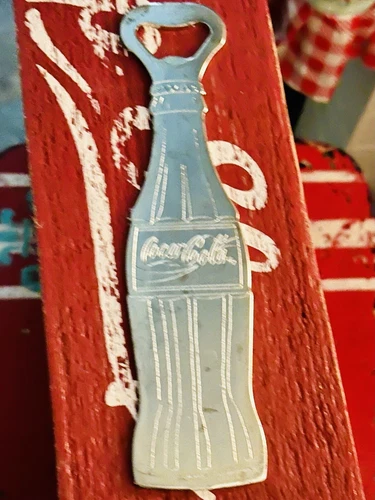 Vintage 1995 Contoured Coca-Cola Zinc Plated Hand Held Bottle Opener 7.25"