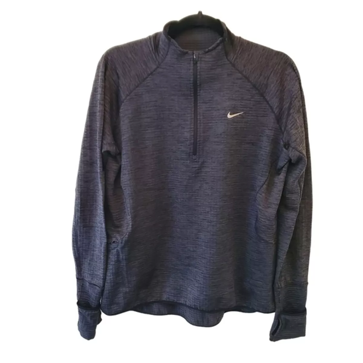 Nike Large Quarter Zip Waffle Knit Pullover Stretchy