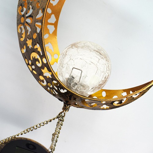 Solar Wind Chimes LED Light Outdoor Garden Sun Moon Windbell Eid Mubarak Decor - Picture 11 of 15