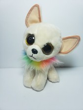 Ty Beanie Boo Chewey Chihuahua Plush 6" Rainbow Collar 2021 VelveTy Dog Puppy