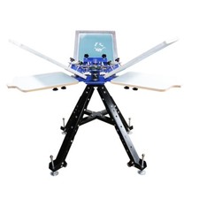 4 Color 4Station Micro-registration Screen Printing Machine Press Printer Rotary