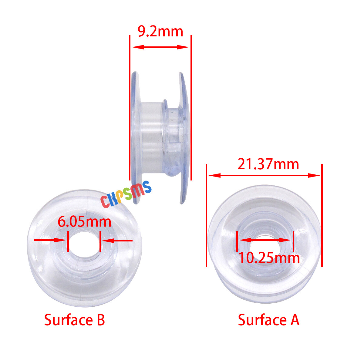 30 Clear Concave Bobbins W/Box Fit For Viking 1,1+,Husqvarna Viking
