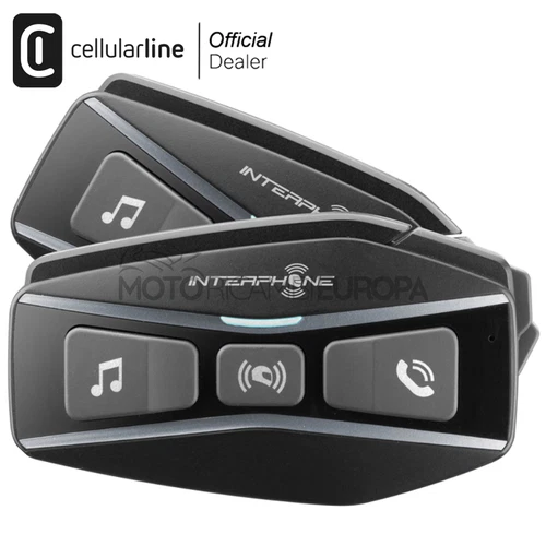 Set 2 Slim Bluetooth Kopfhörer Gegensprechanlage MESH UCOM16 Motorrad Roller Wasserdicht