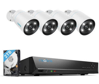 Reolink RLK8-812B4-A 4K POE Überwachungskamerasystem Outdoor 8CH NVR Spotlights