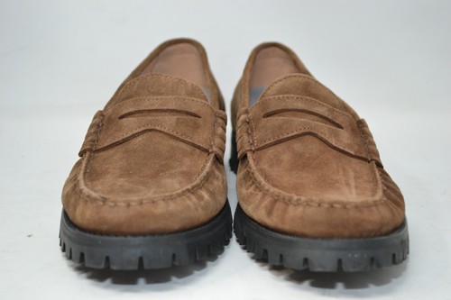 J. Crew Winona lug-sole penny loafers in suede Mens Sz 10.5 brown BP306 - $228+ - Picture 2 of 15